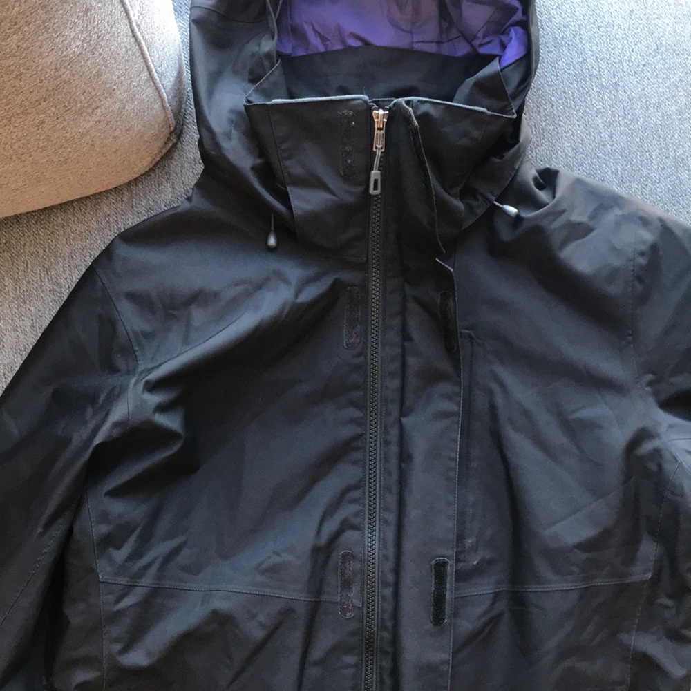 Patagonia 3-in-one snowbelle ski jacket large black purple - Picture 3 of 16